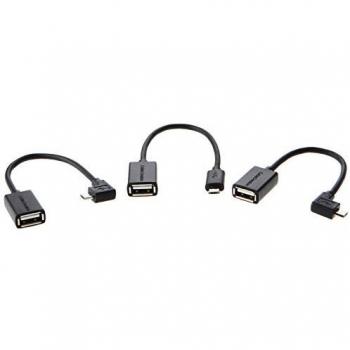 Adaptador MicroUSB a USB A OTG 15 cm (Pack 3)