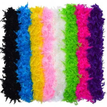 Boa en plume multicolore – Décor festif féminin