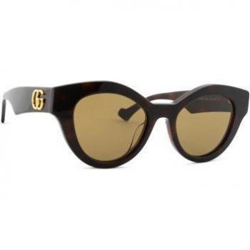 Gucci Women's Sunglasses in Brown, Minimalist Cat-Eye Style, Size 51MM (GG0957S 006)
