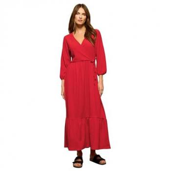 Robe Rouge à Volants M & Co avec Manches 3/4 EU 46