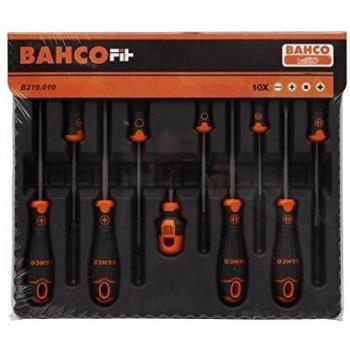 Bahco Kit 10 destornilladores ergonomicos con mango de goma – Phillips y Pozidriv