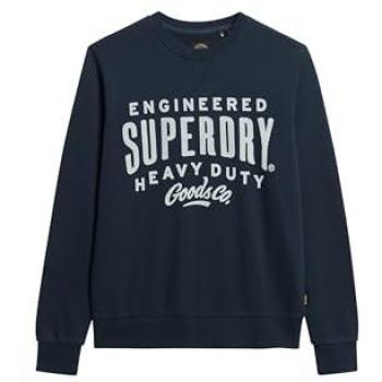 Sweat Superdry Homme Machined Goods Workwear Noir et Bleu Marine Taille S
