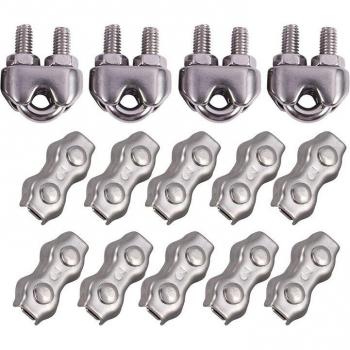 Acier Inox Pince-Selle (4) + Clips (10)