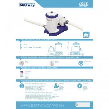 Bestway Filtro per Piscina Flowclear 9463 L/h