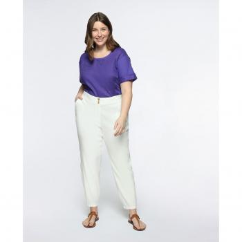Pantalón de lino y viscosa para mujer Fiorella Rubino