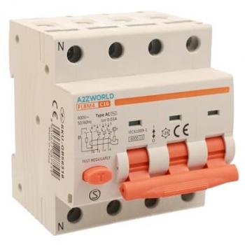 Interruttore RCBO 3P+N Curva C 30mA 6000A 400V