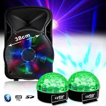 Enceinte PARTYSOUND-15 800W avec éclairage LED RVB