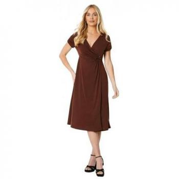 Petite Green Wrap Dress for Women