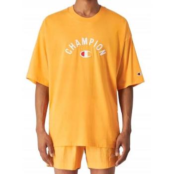 Champion T-Shirt Arancione Uomo Logo Sottile Semicerchio