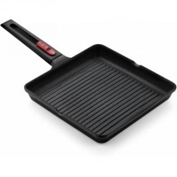 BRA Infinity Grill Rayado 28 cm con Mango Desmontable Teflón Profile Apto Inducción y Horno