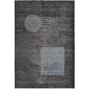 Tapis recyclé sphère gris bleu 120x170