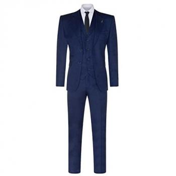 Peaky Blinders Marineblauer Tweed‑Herringbone Herren‑Anzug 3‑Teil – Tru