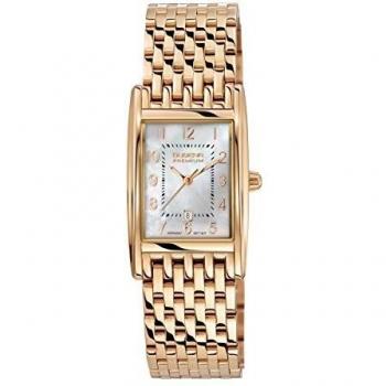 Dugena Femme Quartz Watch, Ivory Dial, Analog, Rose-Toned Stainless Steel Band
