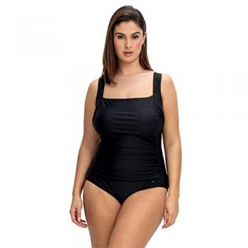 Sheego Shaping-Badeanzug mit Raffung in Schwarz, Größe 52B