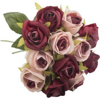 Accesorio Floral Vintage 12 Rosas de Seda