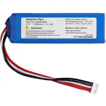 Reemplazo de Batería Polímero Litio 3000mAh 3,7V – Modelo GSP872693 (JBL Flip 3)