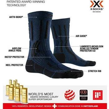 Blue/Black X-Bionic Trek X CTN Athletic Socks, 39‑41