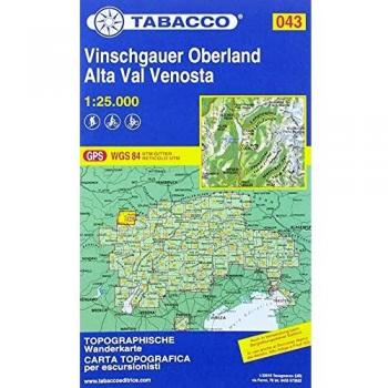 Alta val Venosta. Vinschgauer Oberland Carta topografica in scala 1:25.000