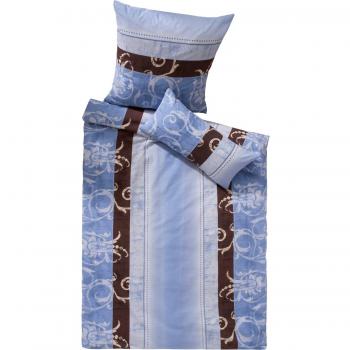 Dyckhoff Bettwäsche himmelblau-braun Weichfrottier 135x200 cm (40x80 cm)