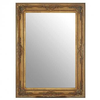 Carved Gold Finish Rectangular Wall Mirror