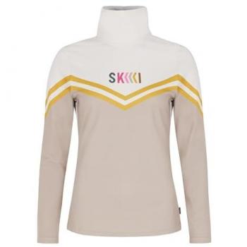 Protest Merci Damen Langarmshirt mit halbem Reißverschluss Beige