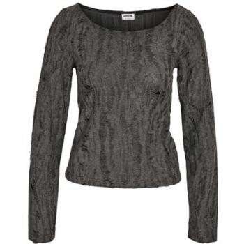 Noisy May Boatneck Ghost Gray – T-Shirt, 80 % Polyester, 20 % Viskose, Grau, M