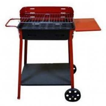 Barbecue da Esterno No Brand con Ruote e Superfici di Appogio (Dimensioni: 30X45XH85CM)