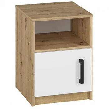 FYLI‑131 Nachtkommode Lomadox – Artisan Eiche Nb., Weiß & Anthrazit, 40 × 55 × 42 cm