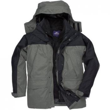 Portwest S532GRRS Orkney 3-in-1 Breathable Jacket, Regular, Size Small, Grey/Black