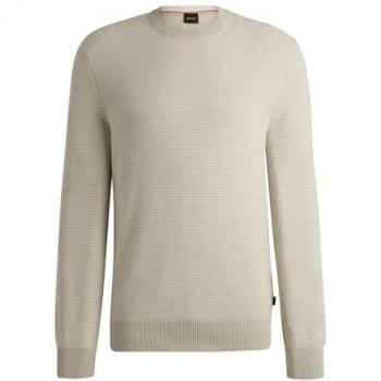 Hugo Boss Crew Neck Knitwear, Male, Beige, M