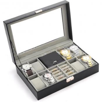 Jewelry Storage Box PU Leather Watch Case