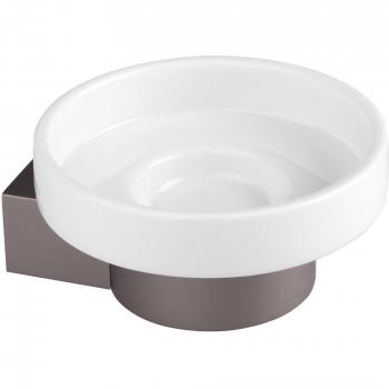 TATAY Portasapone Moderno in Alluminio con Piattino, Gris