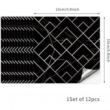 12Pcs Geometric Self-Adhesive Wall Decoration Stickers