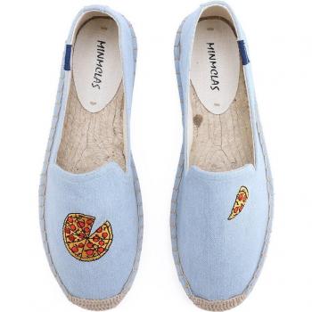 Flax Hemp Canvas Pizza Espadrilles for Women