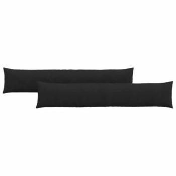 Coussins de Canapé Tissu Noir 2 Pcs