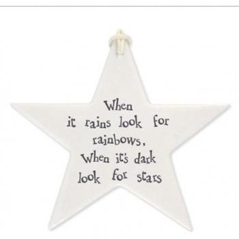 Porcelain Star of Hope – “When it Rains, Seek a Rainbow”