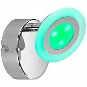 RGB‑Chrom‑LED-Wandleuchte WOFI – Beweglich, Warmweiß & Farbwechsel, 4228.02.01.6000