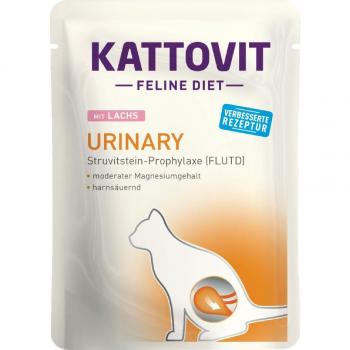 Lot de 12 sachets de pâtée pour chat Kattovit Urinary au saumon