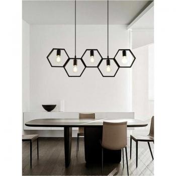 Lámpara LED Hexagonal para Mesa de Pub y Cocina