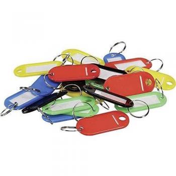 Perel Schlüsselanhänger BG81001 farbig Schwarz, Rot, Blau, Grün, Gelb 20 St