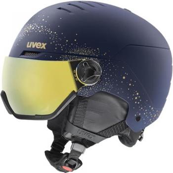 Uvex Wanted Visor Skihelm (54-58 cm, 50 polar sparkles/gold matt)