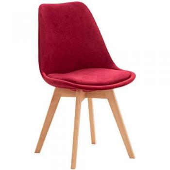 Silla de Comedor Roja Linares Estilo Nórdico Terciopelo