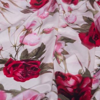 Rosenverliebt: 0,5 m Seidenkrepp de Chine – Garten-Print für Frühlingshemden und Kleider