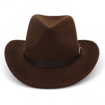 Chapeau de Cowboy Occidental en Feutre avec Large Bord
