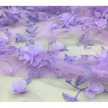 Robe enfant en dentelle et mousseline 3D