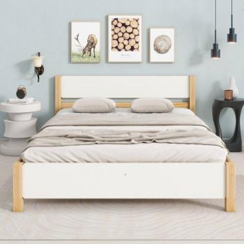 Lit Chic 140x200 cm Adulte en MDF et Pin