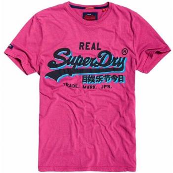 Superdry T-shirt Vintage Logo Panel Lite, Homme, Rosa