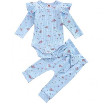 Conjunto de 2 piezas para recién nacidos: pelele de punto y pantalones