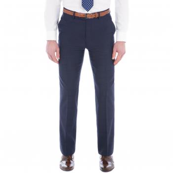 Jeff Banks Navy Windowpane Check Regular Fit Suit Trousers