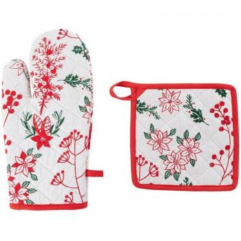Bacche Natali Guanti & Presine in Cotone Bianco Atelier Des Lutins